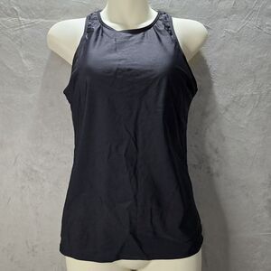 Holipick Tankini Top Swimsuit Size Small Black‎ High Neck Tank Top Built In Bra